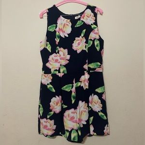 Floral navy blue romper size medium